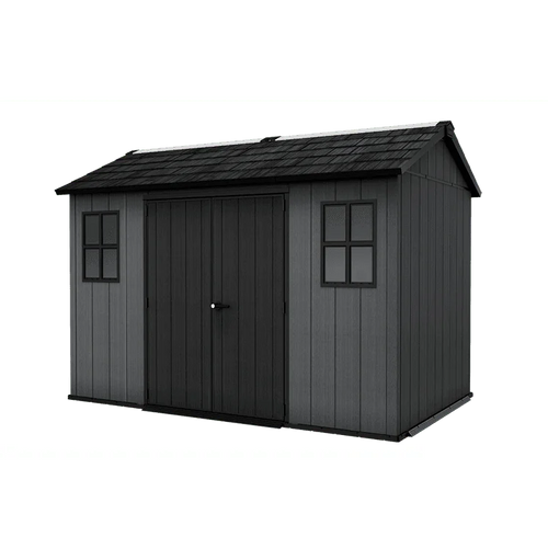 Keter 11’x7.5′ Newton Plus Side Entry Plastic Shed – Dark Grey
