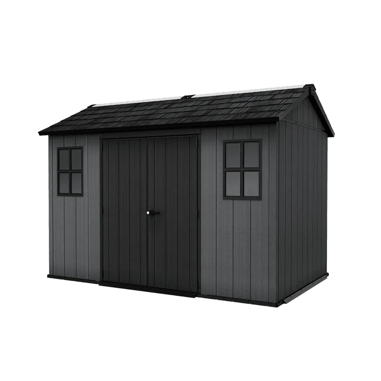 Keter 11’x7.5′ Newton Plus Side Entry Plastic Shed – Dark Grey